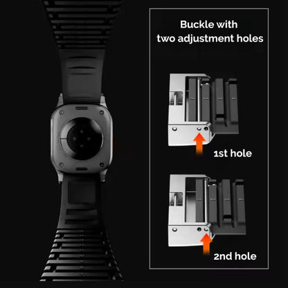 Apple watch silicone band buckle adjustment