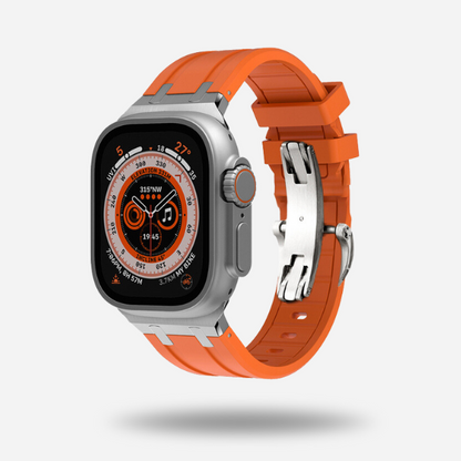 Rubber Band with Titanium Clasp for Apple Watch